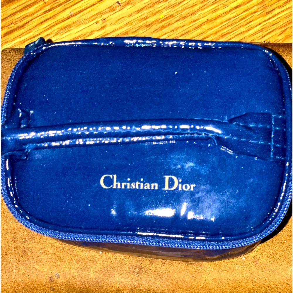 Christian Dior NIB VIP Blue Patent-like Cosmetic Vanity or Pouch